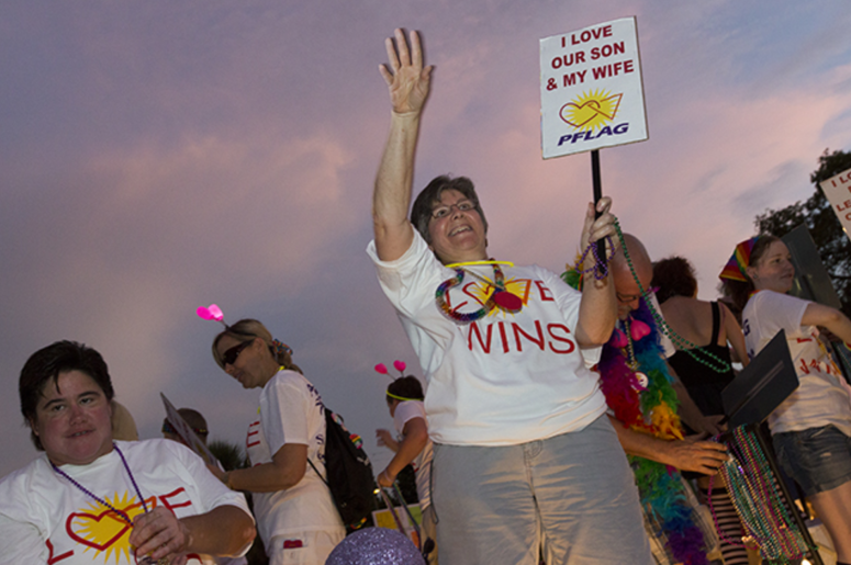 PFLAG Tampa Love Wins float at St. Pete Pride in 2014